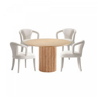  Ensemble de salle a manger 5 pieces Hathaway et Palmer Modern Industry Chic en finition Silver Lining et Naturel