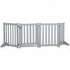 Pawhut Porte Pliable Pour Chien Avec Porte, 4 Panneaux Porte Pour Animaux De Compagnie Autoportante Avec Pieds De Soutien Parc Interieur Pour Les Petits Chiens Et Ci-dessous, Gris