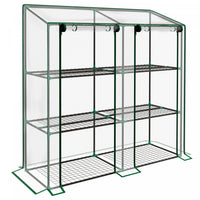 Outsunny Mini Serre Avec 3 Etages 6 Etageres Serre Portable, Transparent