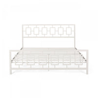 Henry Cadre De Lit En Metal Avec Tete De Lit Vintage, Taille King, Blanc