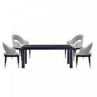  Ensemble de salle a manger moderne industriel chic Carrington et Rockaway 5 pieces en gris clair et noir