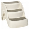 Pawhut Escalier Portable Pliable Pour Petits Chiens Et Chats 3 Marches Avec Marches Antiderapantes Pour Lits Hauts Et Sofas, Creme