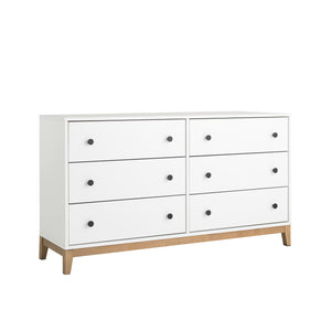 Commode Nordik de Prepac à 6 tiroirs - chêne blanc