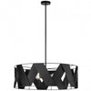 Lustre ouvert Cardano de Dainolite avec ruban noir, fini noir mat et 4 ampoules