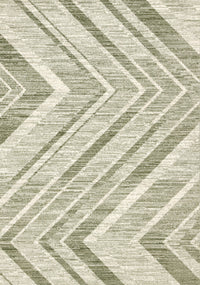  Tapis Florence vert et blanc a motif chevron vieilli, 7'9