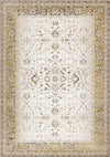 Tapis Zaris creme, jaune et noir elegant classique, 5'3\" x 7'7\"