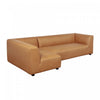 Canape sectionnel moderne contemporain Lukas 2 pieces, 118\", oriente a gauche, couleur camel