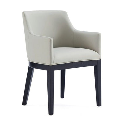 Manhattan Comfort Gansevoort Modern Faux Leather Dining Chair - Stone Grey|Chaise de salle à manger moderne Gansevoort de Manhattan Comfort en similicuir - gris pierre