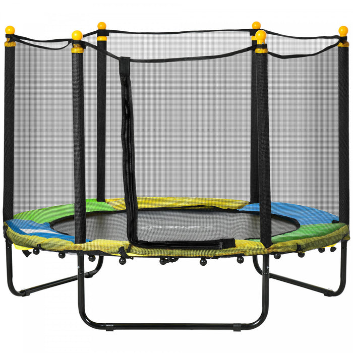 Qaba Trampoline pour enfants de 4,6 pi, trampoline exterieur interieur de 44,5\" de hauteur avec filet d'enceinte, mini trampoline pour garcons et filles, ages de 3 a 10 ans, noir