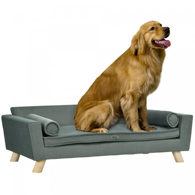 Pawhut Dog Sofa Bed With Removable Pillows, Foam Pet Sofa Cat Sofa With Removable Washable Cushion, |Pawhut Canape En Mousse Pour Chien Avec Oreillers Amovibles, Canape-lit Moderne Avec Coussin De Sieg