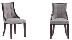 Ensemble 2 chaises de salle à manger Fifth Avenue de Manhattan Comfort en similicuir - gris et noyer