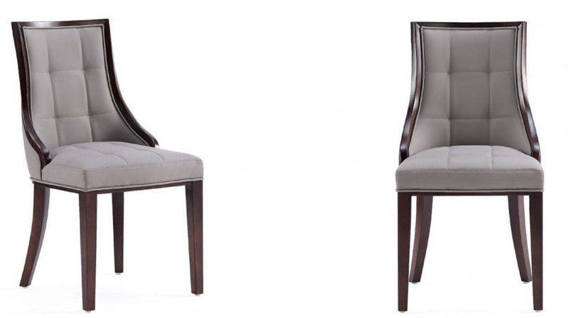 Ensemble 2 chaises de salle à manger Fifth Avenue de Manhattan Comfort en similicuir - gris et noyer