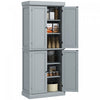 HOMCOM Garde-Manger Cuisine 4 Portes Autoportant Etageres Gris