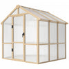 Outsunny Serre En Polycarbonate 6,6 X 6 Pi Serre En Bois A Acces Direct