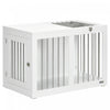 Pawhut Meuble De Niche Pour Chien, 31.5\", Table D'appoint Laterale Avec Double Porte, Pour Chiens De Taille Moyenne, Blanc