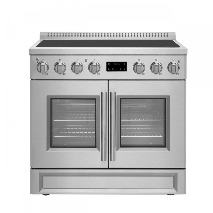 Cuisiniere a induction Torino de 36 po avec portes francaises, acier inoxydable – FFSIN0950-36