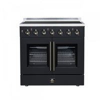 Cuisiniere electrique Galiano de 36 po a portes francaises, 5 foyers, 5,36 pi³, noir – FFSEL6917-36BLK