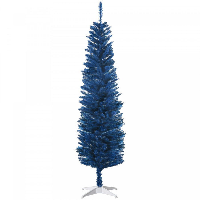 Homcom Sapin De Noel Artificiel Fin 6pi, Bleu Profond