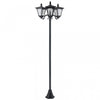 Outsunny Triple Solar Lamp Post Garden Solaire Led Street Vintage Light Style Lumière Extérieure Étanche avec Base Pour Pelouse Allée Passerelle 72 \"H