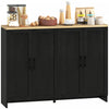 HOMCOM Armoire buffet moderne avec etageres reglables, noir
