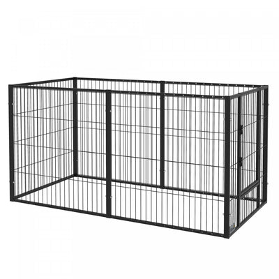 Pawhut 6 Panel Dog Playpen Dog Pen Metal Pet Fence For Outside Indoor, Adjustable Width, Heavy Duty |Pawhut Parc Pour Chien A 6 Panneaux De 32.5" - 59" X 31", Parc Robuste Avec Porte, Enclos D'exercice