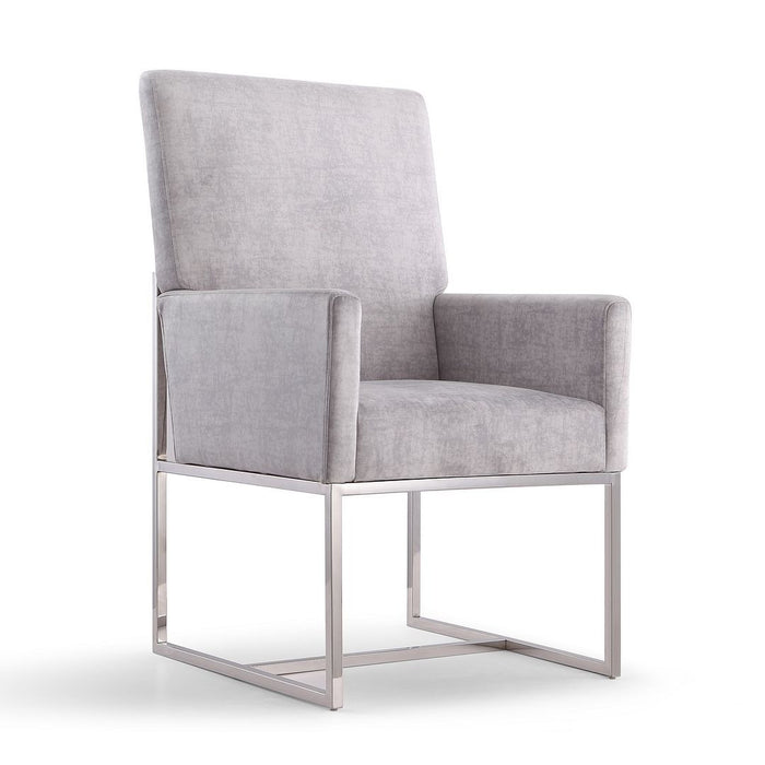 Chaise de salle à manger sans accoudoirs Element de Manhattan Comfort en velours - acier