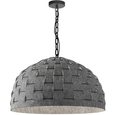 Dainolite Priscilla 1 Light Pendant Matte Black Grey Felt Shade Lamp|Luminaire suspendu Priscilla de Dainolite avec abat-jour en feutre gris, fini noir mat et 1 ampoule
