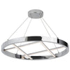 Lustre Dante de Dainolite en silicone blanc qui diffuse la lumière, avec fini chromé poli et ampoule à DEL de 40 W