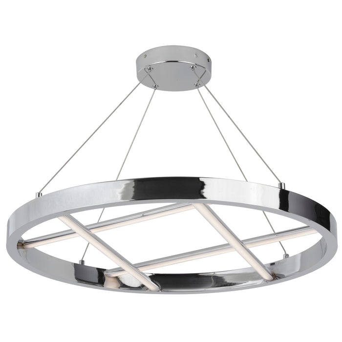 Lustre Dante de Dainolite en silicone blanc qui diffuse la lumière, avec fini chromé poli et ampoule à DEL de 40 W