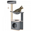 Pawhut Arbre A Chat, Tour A Chat A Plusieurs Niveaux Avec Perchoir, Griffoir, Condo Pour Chat, Hamac, Balle A Suspendre, Meubles Pour Chat D'interieur, Gris