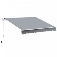 Outsunny 10x8pi Auvent De Terrasse Retractable Manuel Resistant A L'eau Pare-soleil Terrasse Exterie