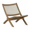 Fauteuil de détente Agave en bois et en corde tressée - beige et naturel