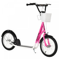 Homcom Trottinette Patinette Pour Enfants 5-12 Ans Hauteur Guidon Reglable Frein Av/ar Panier De Ran