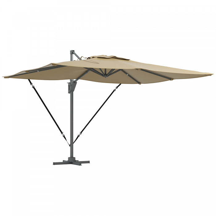 Outsunny Parasol De Patio En Porte-a-faux Outsunny De 13 Pi, Kaki