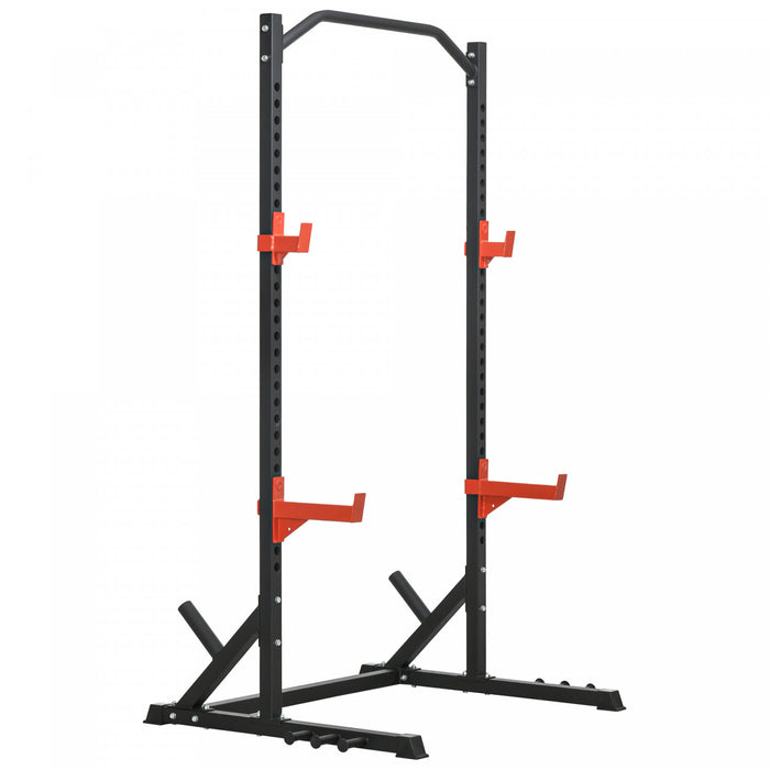 Soozier Support De Squat Reglable Avec Barre De Traction Et Support De Plaque De Poids, Support D'halteres Multi-fonction Halterophilie Pour Gym A Domicile