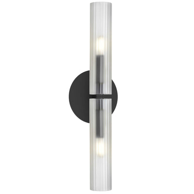 Dainolite Wand 2 Light Wall Sconce Matte Black Frosted Glass Lamp|Applique murale Wand de Dainolite en verre givré, avec fini noir mat et 2 ampoules