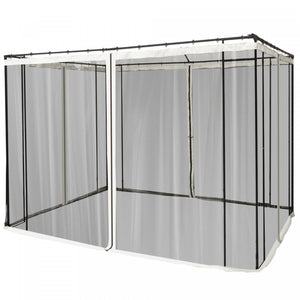 Outsunny Moustiquaire De Rechange Pour Gazebo 10' X 10' Murs D'ecran Noirs Pour Auvent Avec Fermetures Eclair Pour Les Fetes Et Les Activites De Plein Air