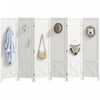 HOMCOM Paravent a 6 Panneaux avec Panneau Perfore pour Interieur, Blanc