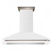 Hotte de cuisiniere murale Aria de 60 pouces en blanc inoxydable-FRHWM5095-60WHT