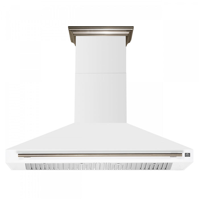 Hotte de cuisiniere murale Aria de 60 pouces en blanc inoxydable-FRHWM5095-60WHT