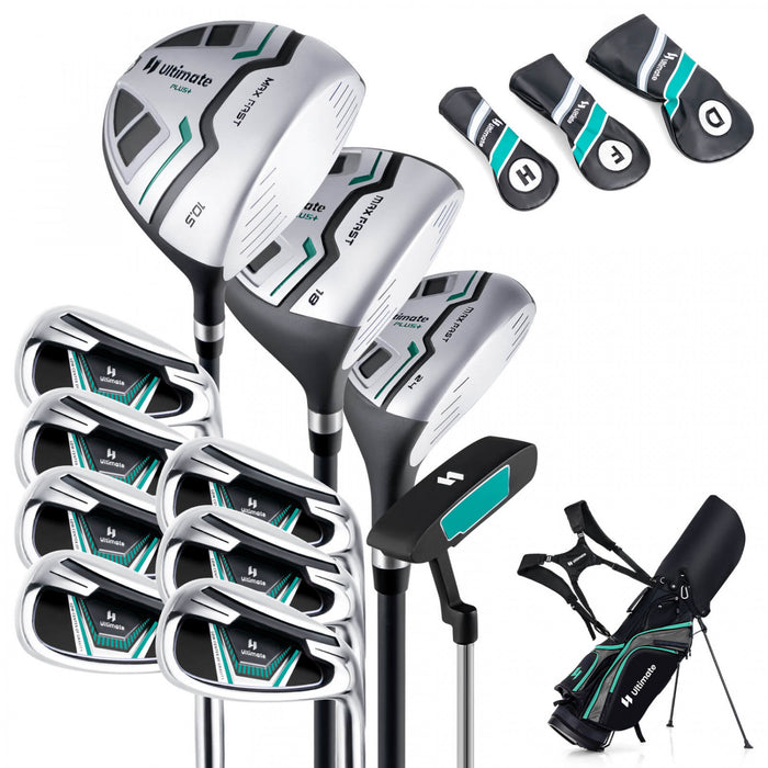 Ultimate Men's Complete Golf Club Set Golf Club Package Set Incl 460cc Avec Capuchon De Pluie Vert