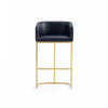 Tabouret de bar rembourre en metal noir style mid-century modern Louvre