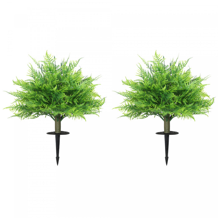 HOMCOM Fougeres de Boston Artificielles Resistantes aux UV, 60 cm, Plantes Artificielles, Vert