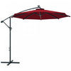 Outsunny Parasol Deporte Exterieur De 10pi Avec Eclairage Solaire, Bordeaux