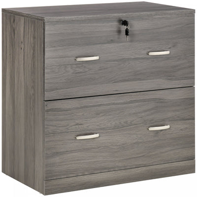 Vinsetto 2-drawer File Cabinet With Lock And Hanging Bar|Vinsetto Classeur A 2 Tiroirs Avec Serrure Et Barre De Suspension