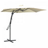 Outsunny Parasol Deporte De 10 Pi En Porte-a-faux Avec Base, Creme