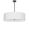 Luminaire suspendu Helena de Dainolite de 30 po de diamètre avec abat-jour blanc qui diffuse la lumière, fini noir mat et 4 ampoules