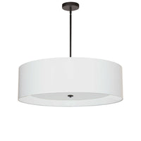 Luminaire suspendu Helena de Dainolite de 30 po de diamètre avec abat-jour blanc qui diffuse la lumière, fini noir mat et 4 ampoules