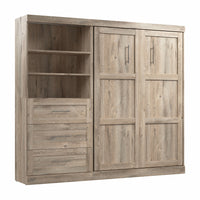 Lit double escamotable mural Pur de Bestar de 95 po avec tiroirs - brun rustique