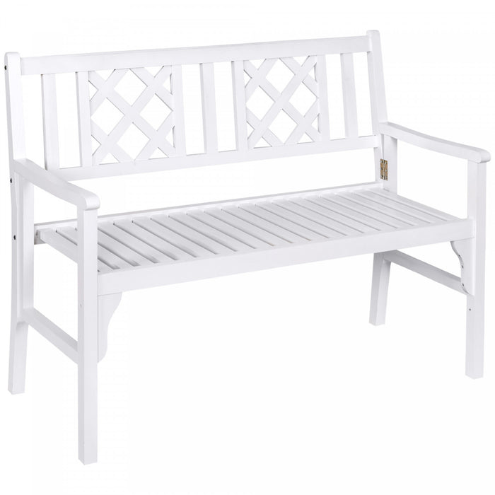 Banc De Jardin Pliable Outsunny, Blanc